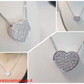 oro diamanti cuore pave