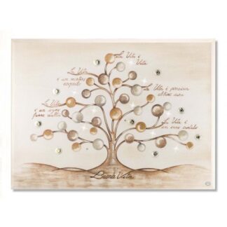 Quadro Albero della Buona Vita in Legno e Argento 25x33
