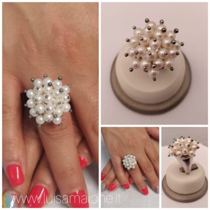 Anello donna perle a scoppio