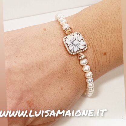 Bracciale Perle Coltivate Cammeo Fiore - immagine 2