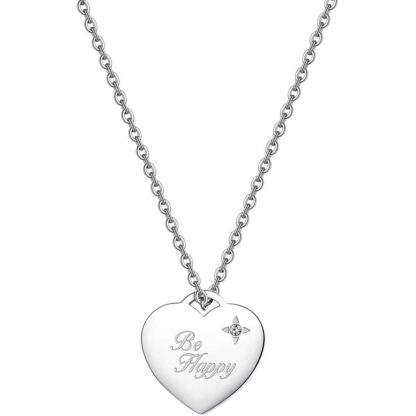 collana cuore incisione be happy happiness
