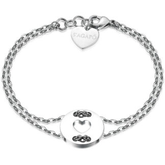 bracciale sagapò acciaio con cuore inciso