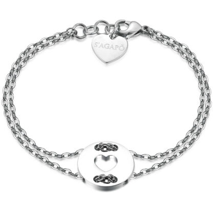 bracciale sagapò acciaio con cuore inciso