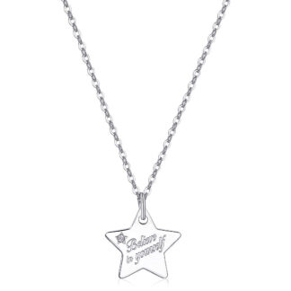 collana con stella incisione believe in yourself
