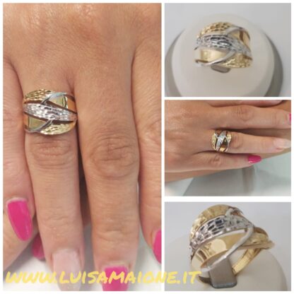 Anello donna Fascia tre colori