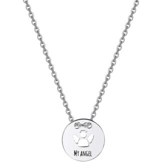 collana acciaio angioletto incisione my angel