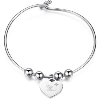 bracciale rigido cuore incisione best friend