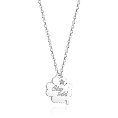 collana quadriforglio incisione stay wild