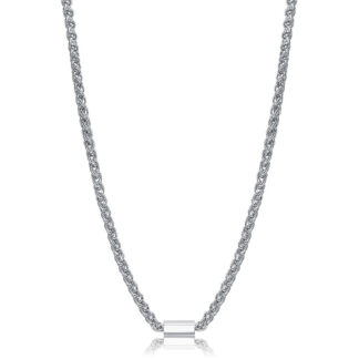 collana uomo acciaio catena spiga rotonda