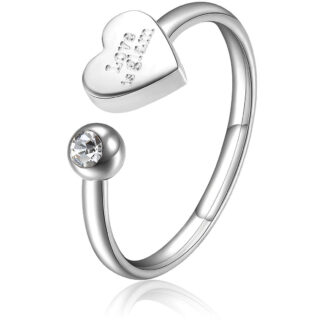 anello acciaio sagapo forma di cuoricino