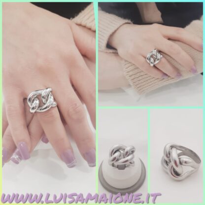 anello fascia grumetta argento