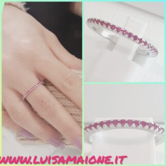 anello eternity zirconi fucsia