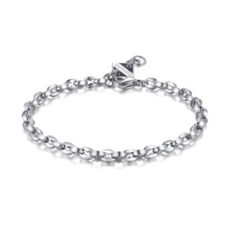 bracciale uomo acciaio catena forzatina