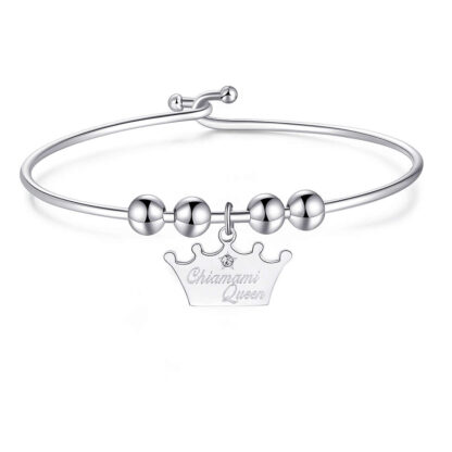 bracciale acciaio pendente queen