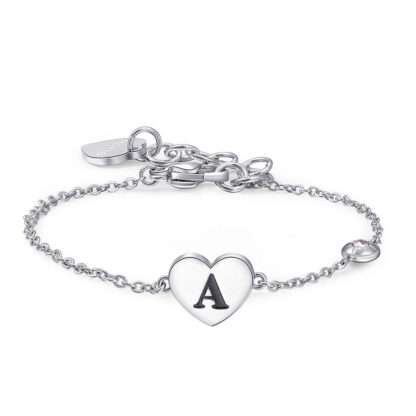 bracciale acciaio lettera A