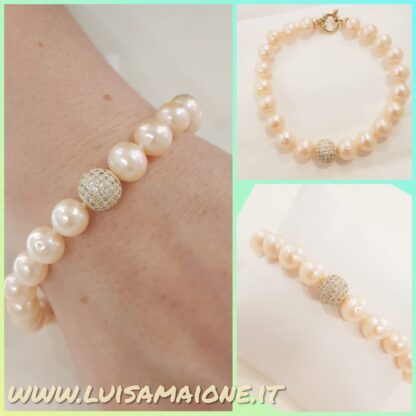 bracciale perle gold centrale dorato
