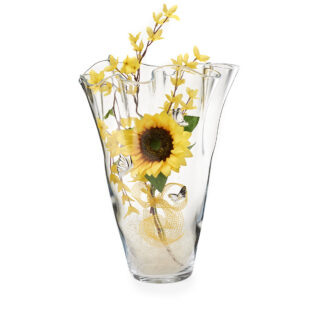 Acca vaso in cristallo con girasole incluso