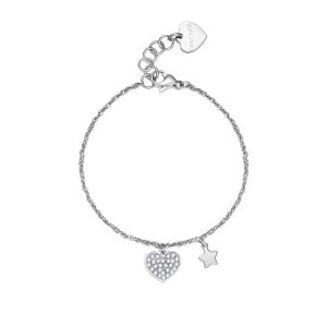 bracciale s'agapo con cristalli e pendente cuore