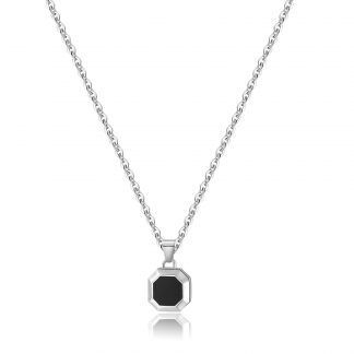 collana uomo pendente smalto nero