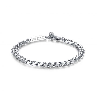 Bracciale catena grumetta con incisione