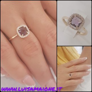 Anello con Quarzo Ametista