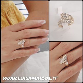 Anello fascia contrariè bicolore