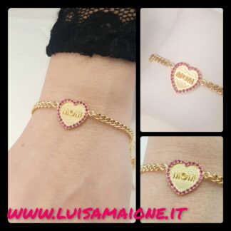Bracciale argento dorato Mamma