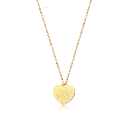 collana dorata pendente cuore