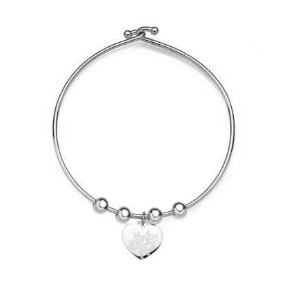 bracciale rigido sfere e pendente cuore