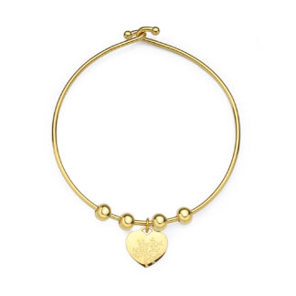 bracciale rigido acciaio dorato cuore
