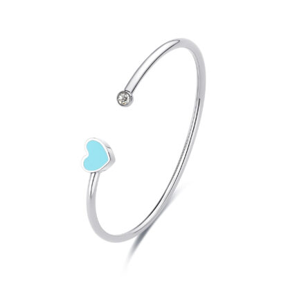 Bracciale Rigido click cuore smaltato
