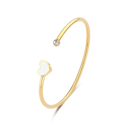 Bracciale Rigido click cuore smaltato