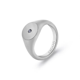 anello uomo sigillo acciaio cristallo