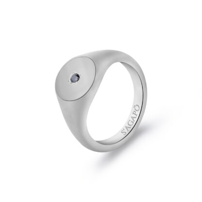 anello uomo sigillo acciaio cristallo