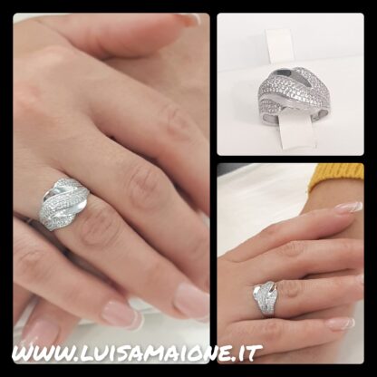Anello fascia con zirconi