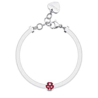Bracciale Sagapo Click SCK247: Coccinella con Smalto Rosso