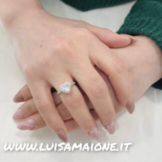 Solitario Cuore in Argento