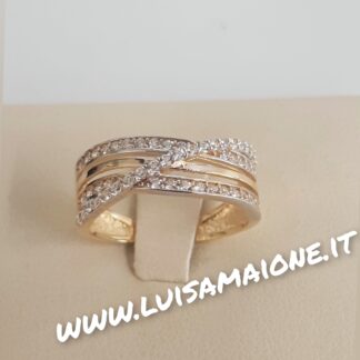 Anello oro 18kt fascia intrecciata