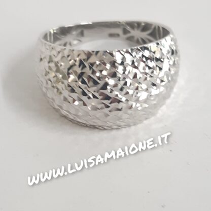 Anello Fascia Bombata Oro Bianco 18 kt - immagine 2