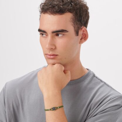 Bracciale Panama in Gomma Verde con Rosa dei Venti - immagine 2