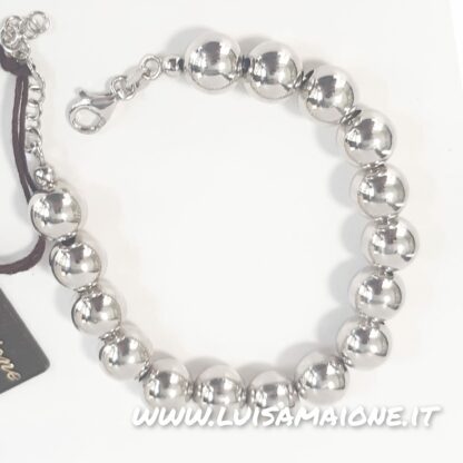 Bracciale Sfere Argento 925 Rodiato - immagine 2