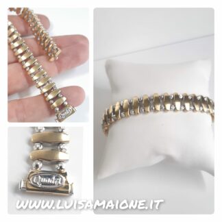 Bracciale QUADRI in Oro Giallo e Bianco 750