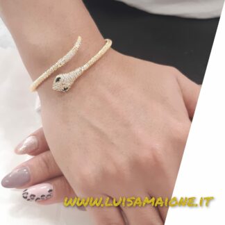 Bracciale Acciaio Serpente Dorato