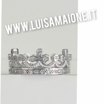 Anello Corona Reale in Argento 925 con Zirconi - immagine 3