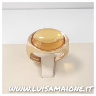 Anello in Argento Dorato con Quarzo Champagne