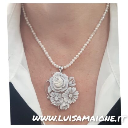 Collana Cammeo e Perle - Collezione Torre del Greco