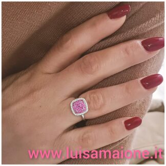Anello Pavé Fucsia Brillante - Luisa Maione Selection