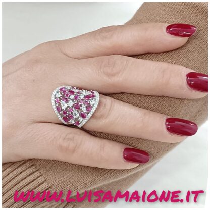 Anello Fascia Zirconi e Rubini – Luisa Maione Selection - immagine 2