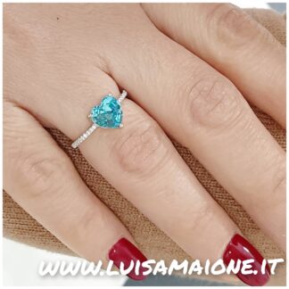 Anello Cuore Acquamarina – Luisa Maione Selection