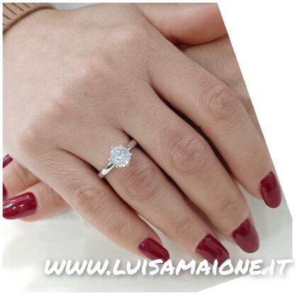 Anello in Argento 925 con Solitario a 6 Griffe